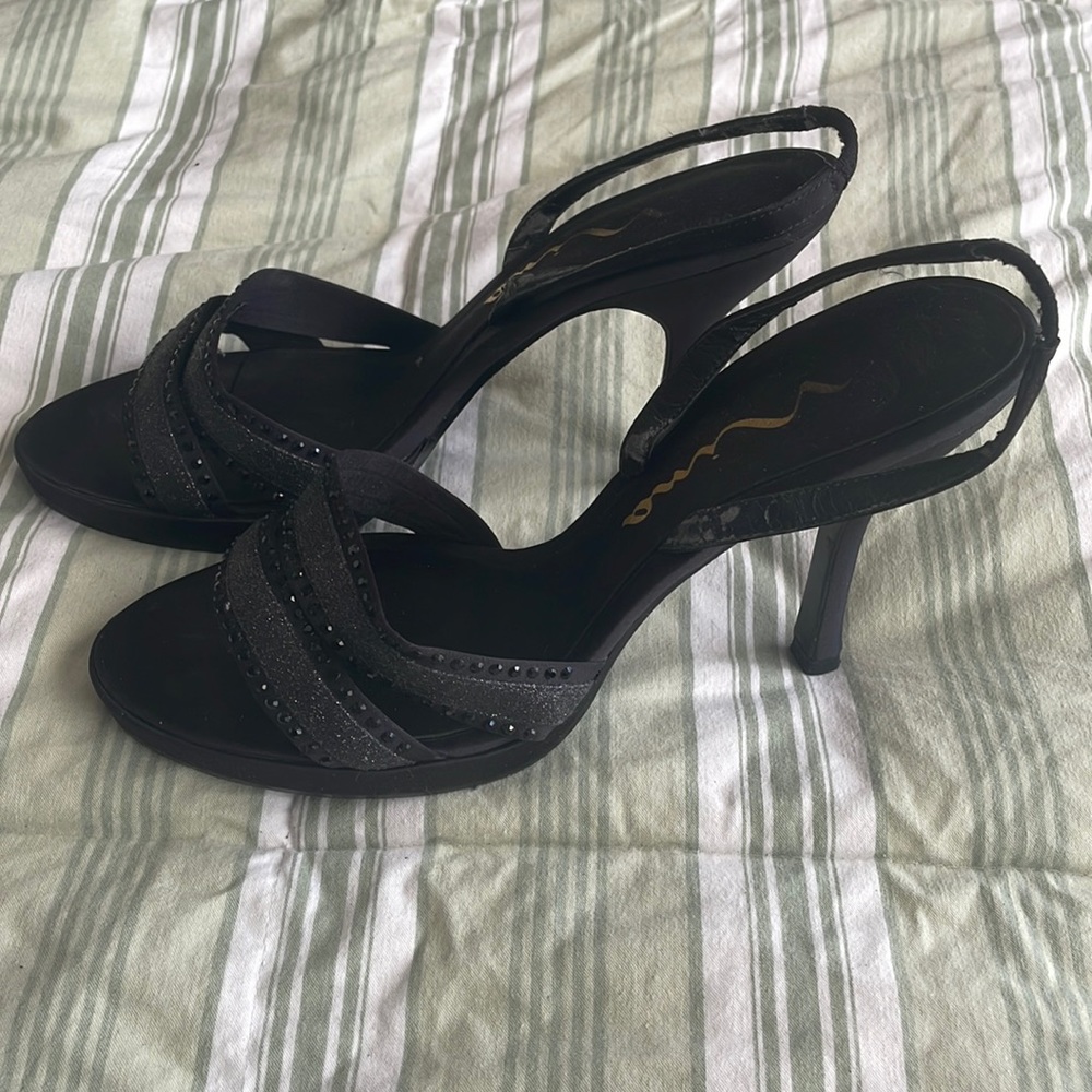 Black Embellished Nina Heels